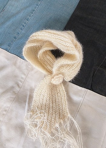 Bej Örgü Bohem Kadın Atkı - Görsel 2