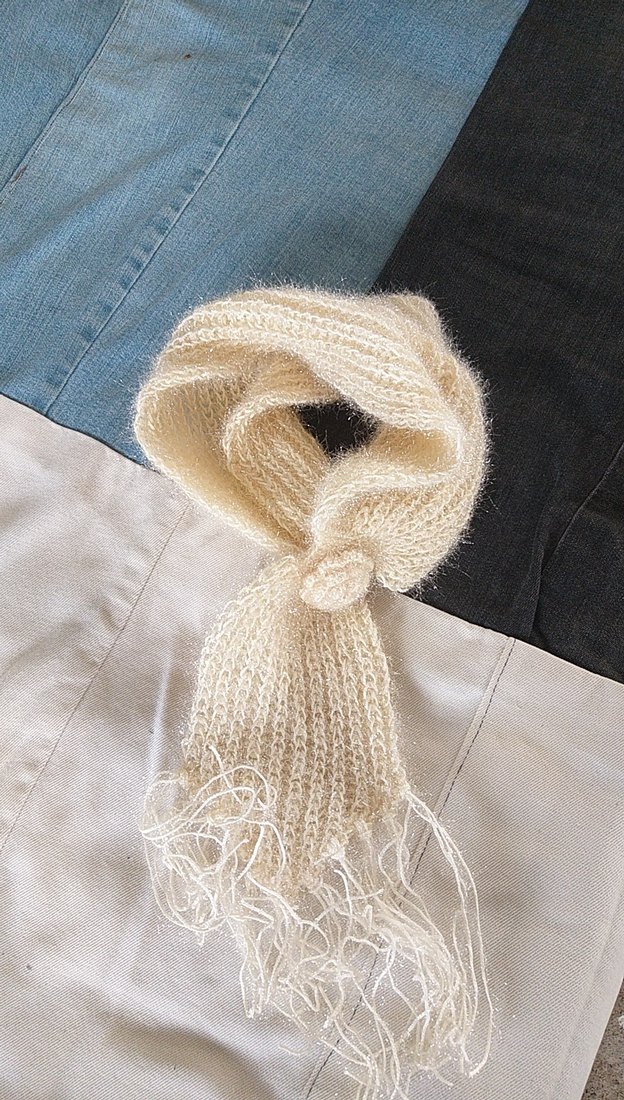 Bej Örgü Bohem Kadın Atkı - Görsel 2