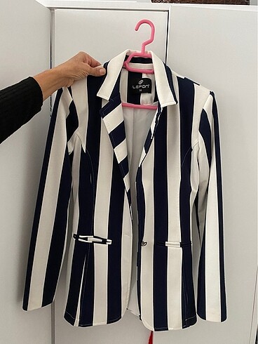 Lefon Çizgili Blazer Ceket