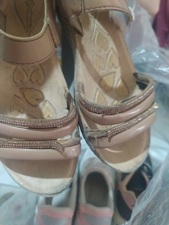 Bej Dolgu Topuklu Bağcıklı Kadın Sandalet - Görsel 2