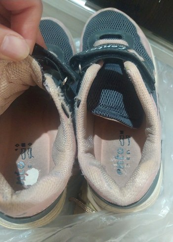 Kız Çocuk Gri Pembe Velcro Spor Ayakkabı - Görsel 7