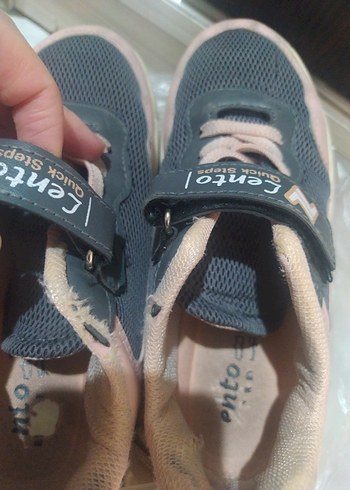 Kız Çocuk Gri Pembe Velcro Spor Ayakkabı - Görsel 6