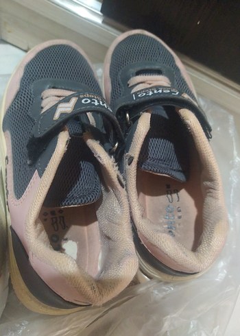 Kız Çocuk Gri Pembe Velcro Spor Ayakkabı - Görsel 5