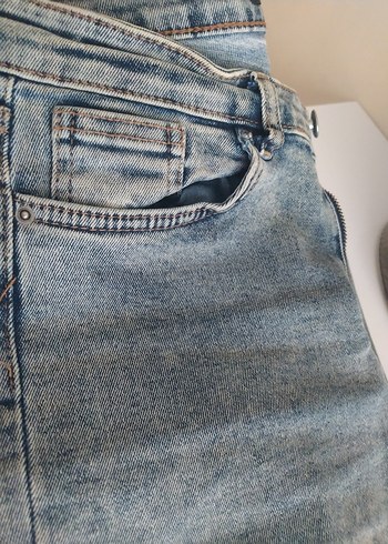 Gri Kadın Midi Boy Denim Jean - Görsel 3