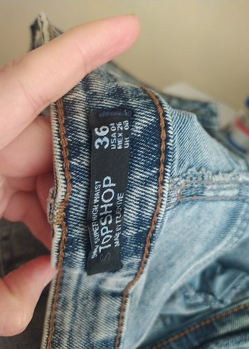 Gri Kadın Midi Boy Denim Jean - Görsel 5