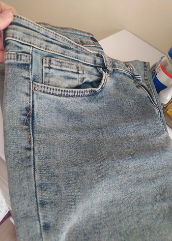 Gri Kadın Midi Boy Denim Jean - Görsel 2