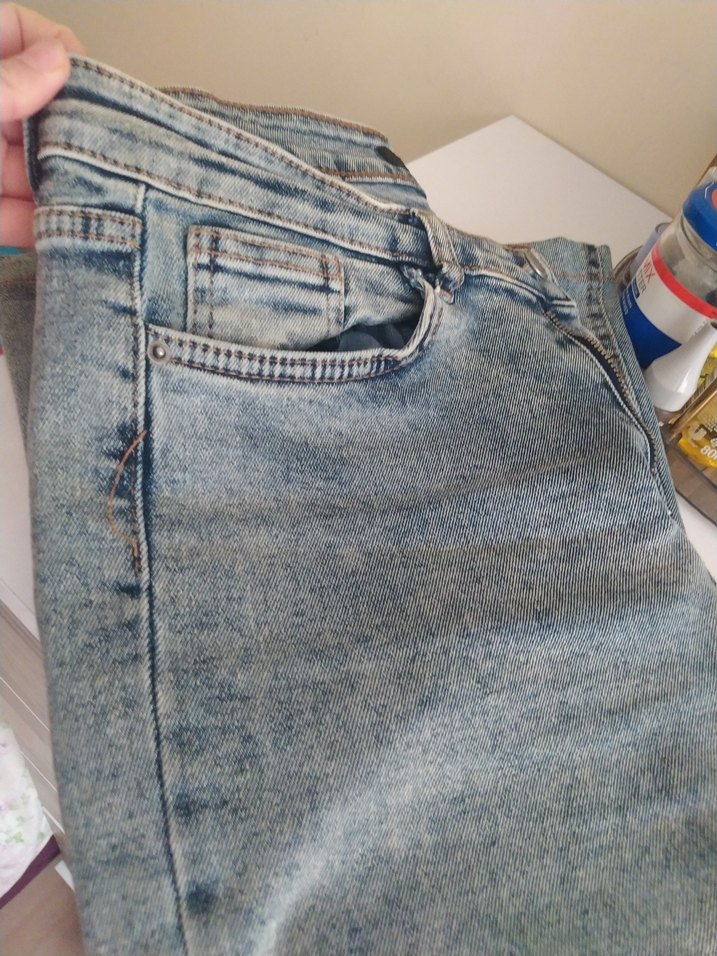 Gri Kadın Midi Boy Denim Jean - Görsel 2