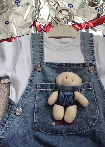 Hello Kitty Erkek Bebek Kot Salopet ve Kısa Kollu Tişört