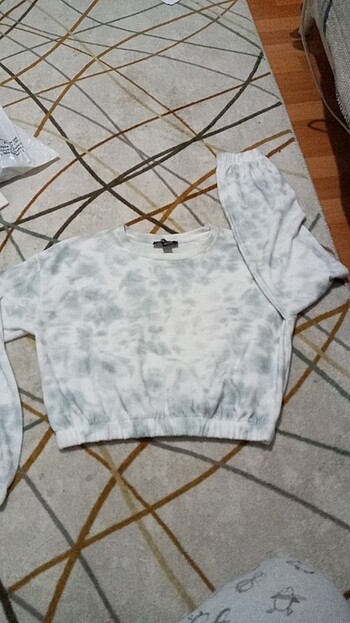 Batik desenli beli lastikli mevsimlik sweat ince kazak