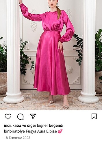 38 Beden pembe Renk Fuşya pembe saten elbise