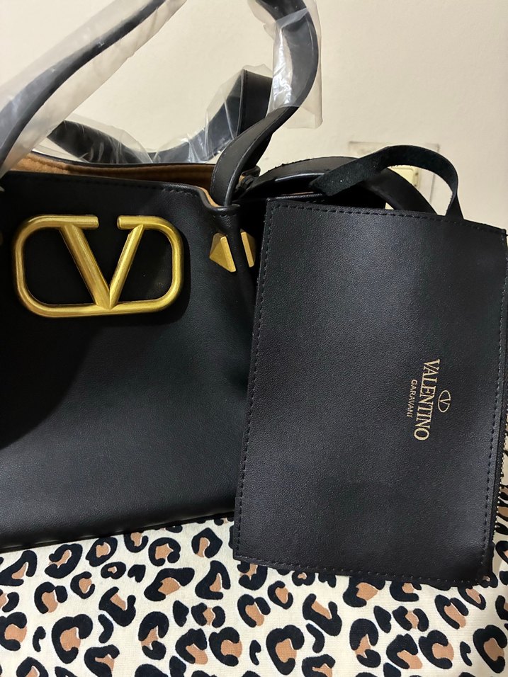 Valentino Siyah Deri El Çantası — görsel 5/8