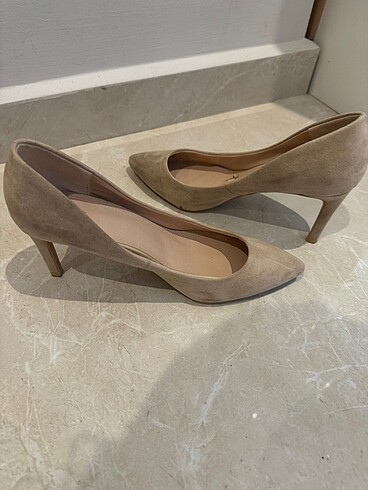 Süet 6 cm topuk ayakabı