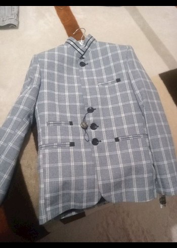 Zara Gri Ekose Desenli Erkek Ceket