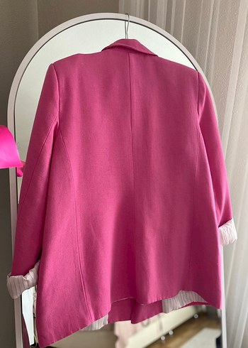 Diğer Pembe Midi Kadın Blazer Ceket