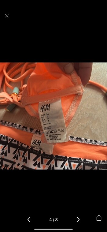 m Beden turuncu Renk H&M bikini takım