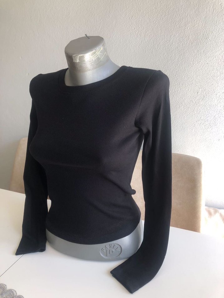 Kadın Beyaz Fitilli Uzun Kollu Triko - Görsel 2