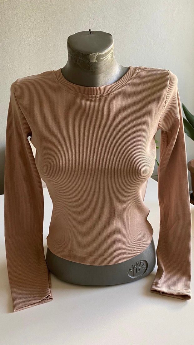 Kadın Beyaz Fitilli Uzun Kollu Triko - Görsel 3