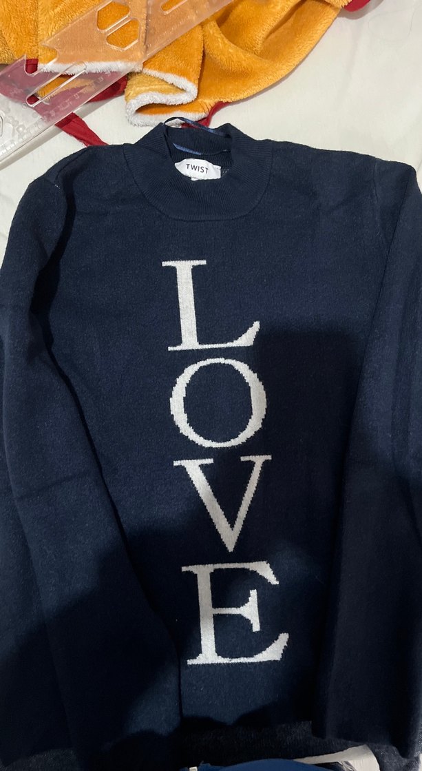 Siyah Uzun Kollu Pamuklu Triko Kazak - Görsel 2