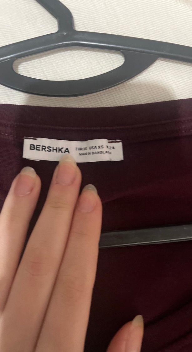 Bordo uzun kollu body - Görsel 2