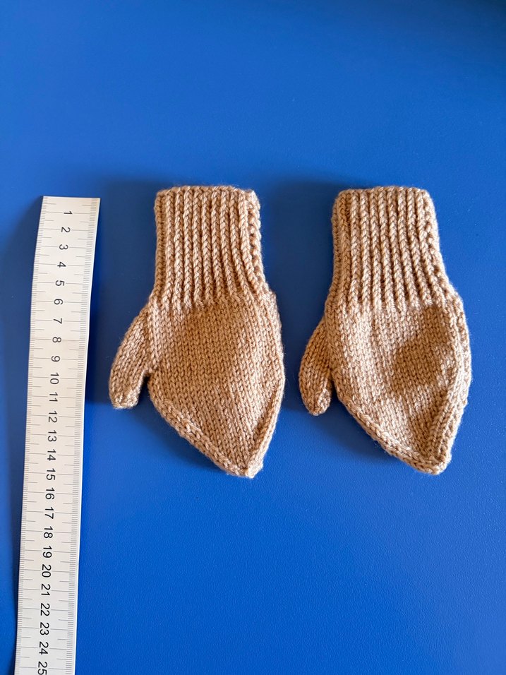 Bej Örgü Kadın Eldiveni Eldiven bebek - Görsel 2