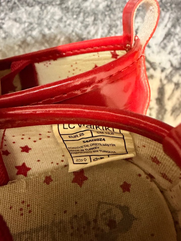 Kız Çocuk Kırmızı Tokalı Babet Ayakkabı 25 numara kırmızı ayakk - Görsel 2
