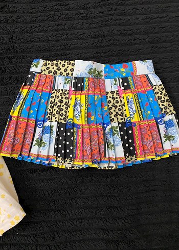 Renkli Desenli Pilili Mini Etek Zara 6-9 ay etek pileli