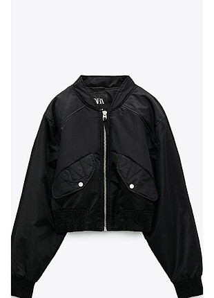 Zara su geçirmez crop bomber mont