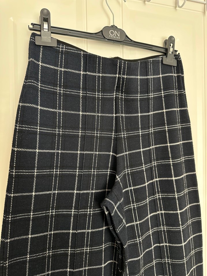 Mavi Ekose Midi Kumaş Pantolon - Görsel 2