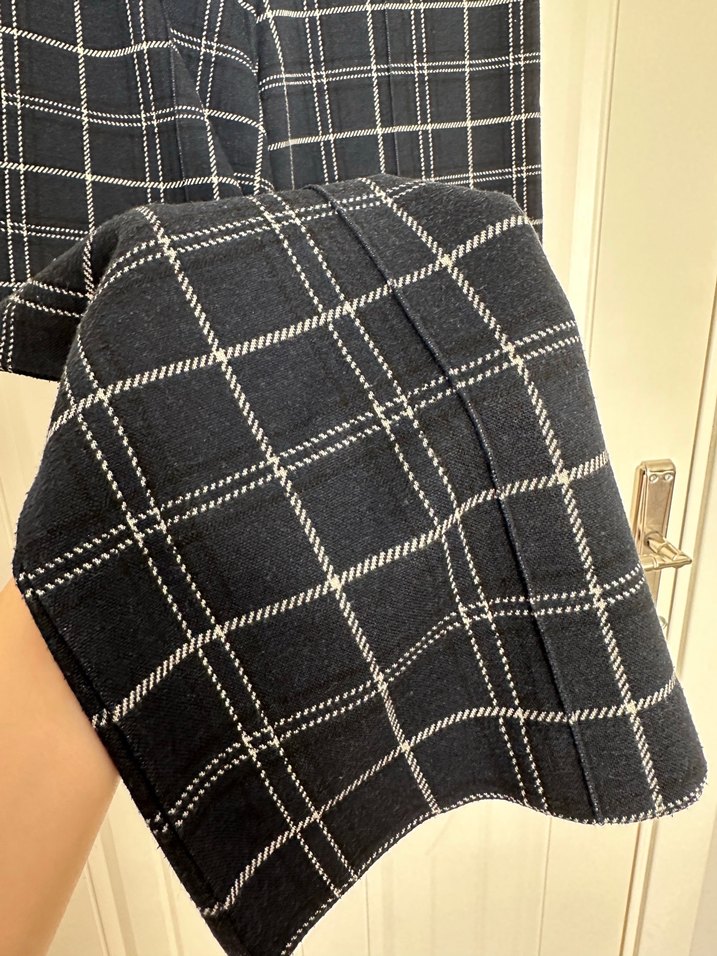 Mavi Ekose Midi Kumaş Pantolon - Görsel 4