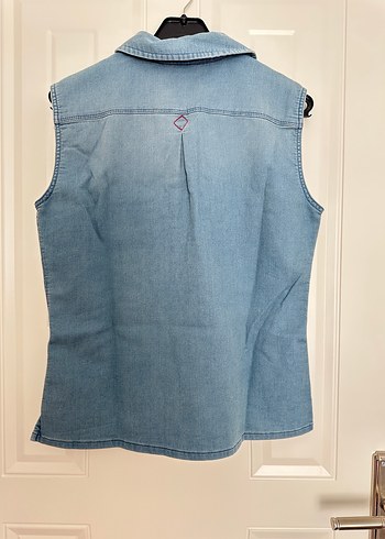 Lee Cooper Düğmeli Kot Kolsuz Gömlek
