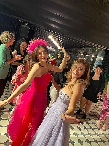 Fuşya Nar Çiçeği Kına Elbisesi - Görsel 2