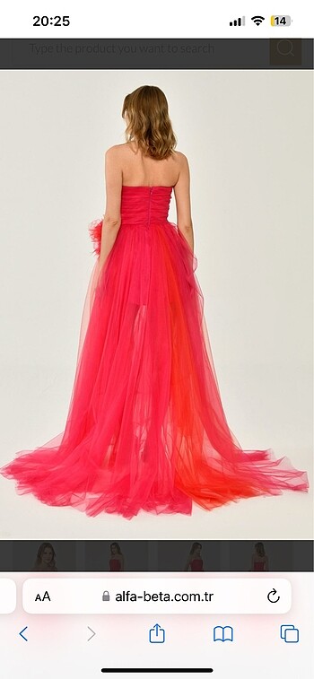 Fuşya Nar Çiçeği Kına Elbisesi - Görsel 3