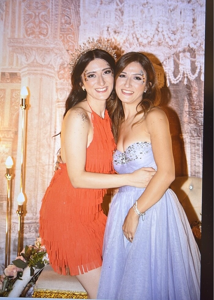 Zara After Kırmızı & Nar Çiçeği Elbise - Görsel 3