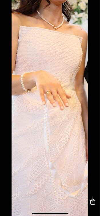 Beyaz Nişan Söz Elbisesi - Görsel 5