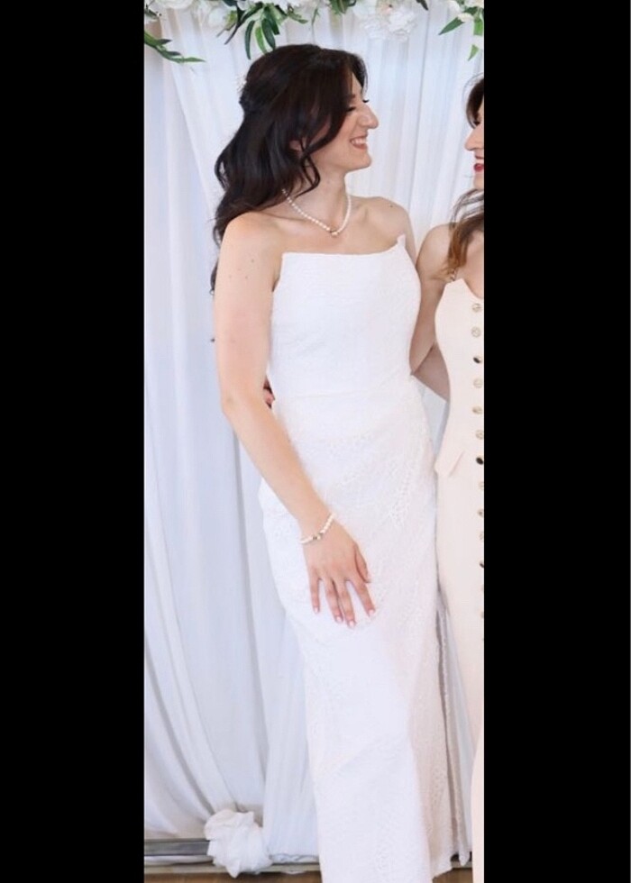 Beyaz Nişan Söz Elbisesi - Görsel 3