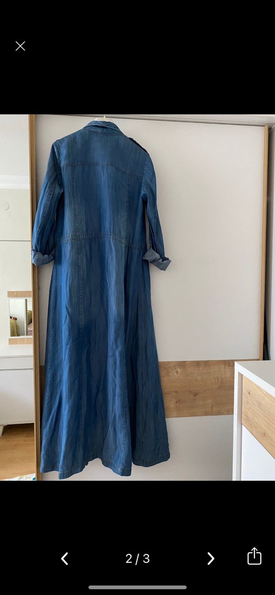 Kemal aydın markaUzun Mavi Denim Kadın kap - Görsel 2