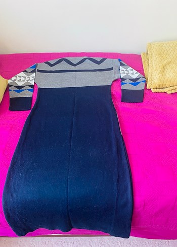 Bohem Desenli Uzun Kollu Triko Elbise - Görsel 2