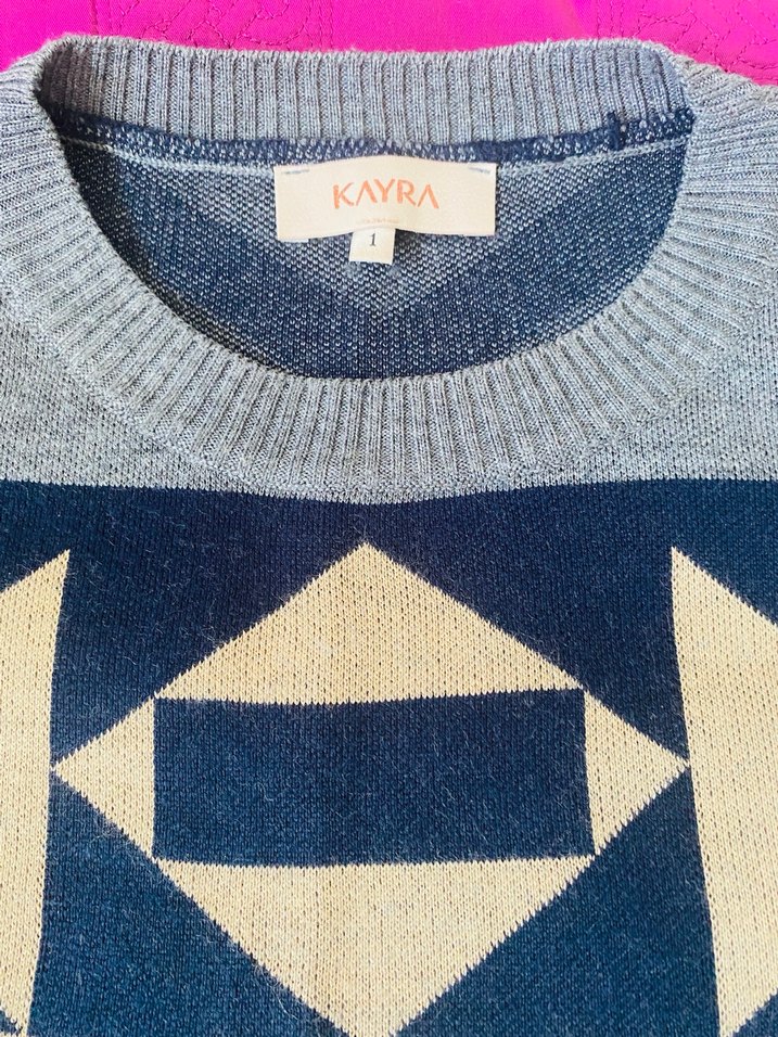 Bohem Desenli Uzun Kollu Triko Elbise - Görsel 4