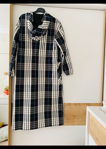 Kadın Ekoseli Uzun Kollu çift taraflı yağmurluk - Görsel 2