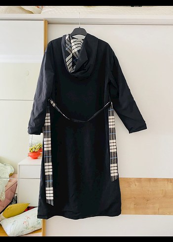 Kadın Ekoseli Uzun Kollu çift taraflı yağmurluk - Görsel 3