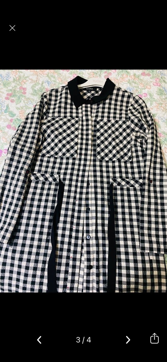 Kayra uzun boy ekoseli tunik - Görsel 3