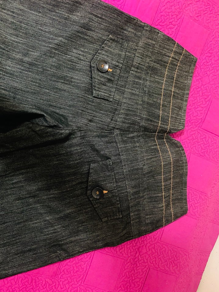 Düğmeli Gri  bermuda - Görsel 3