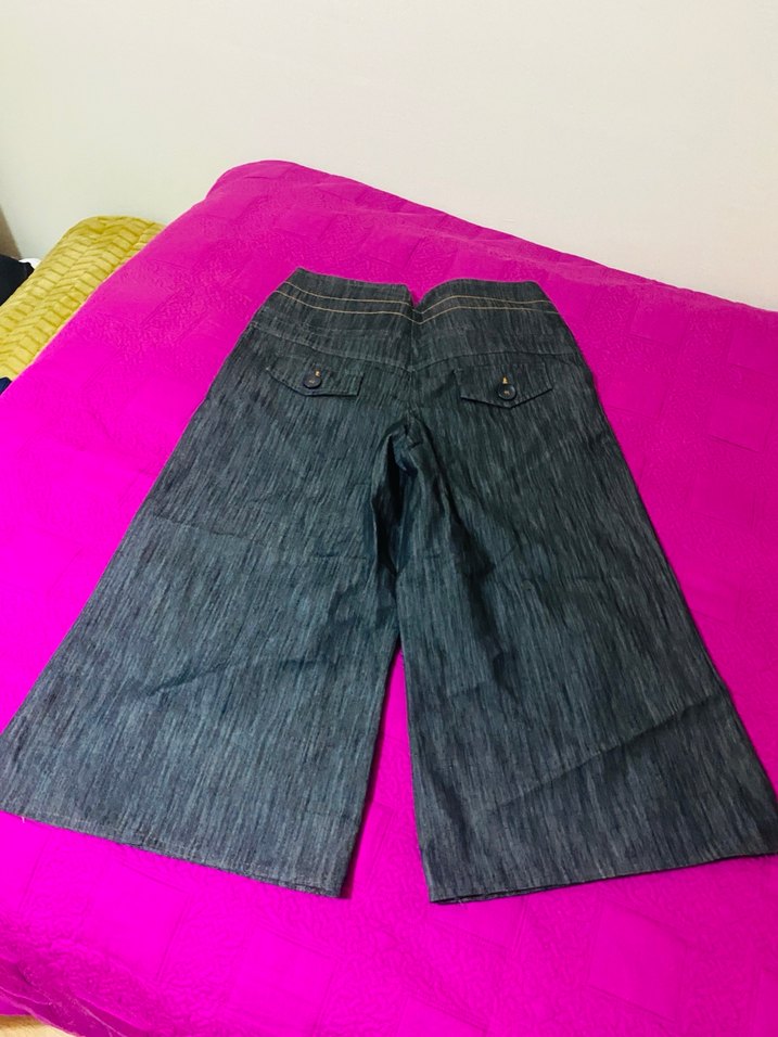 Düğmeli Gri  bermuda - Görsel 2