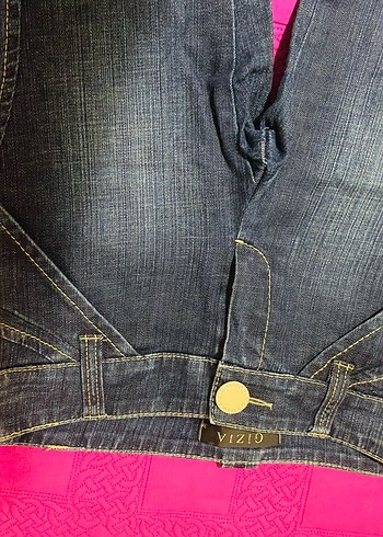 Düğmeli Mavi Midi Denim Kadın Kot Pantolon - Görsel 3