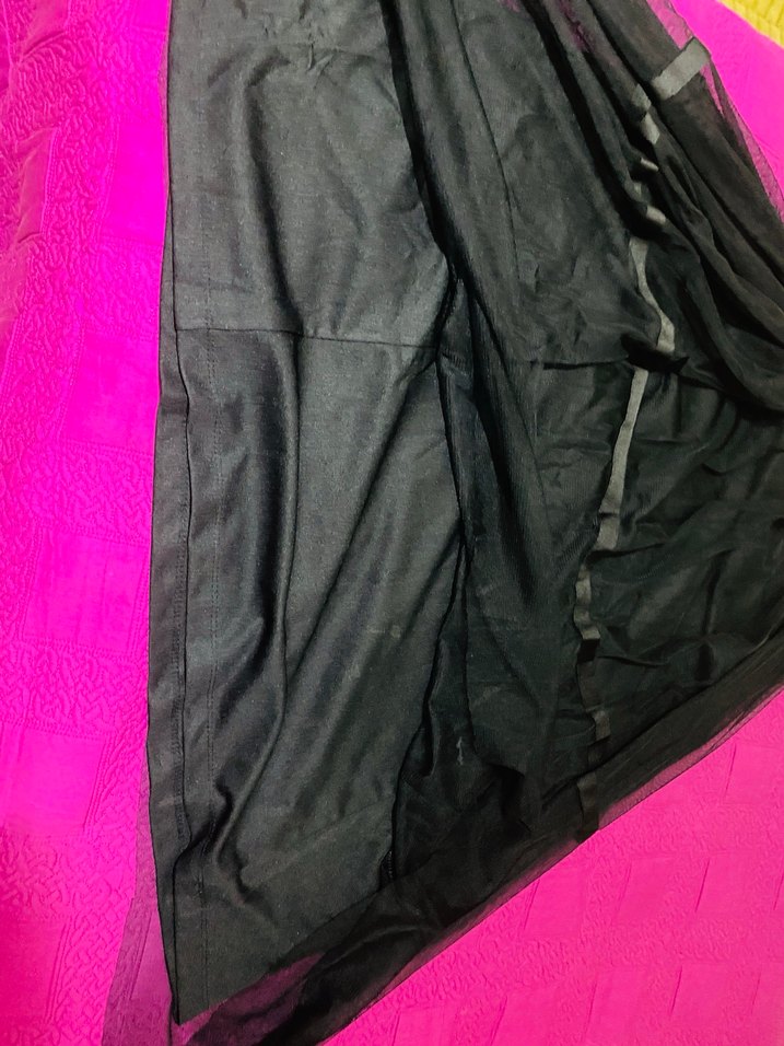 Uzun Siyah Gotik Kadın Etek tül - Görsel 3