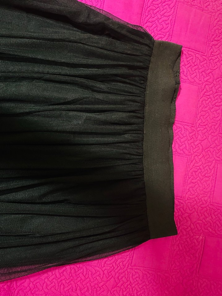 Uzun Siyah Gotik Kadın Etek tül - Görsel 2