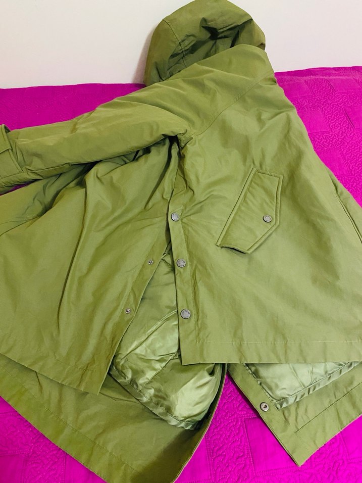 Yeşil Kapüşonlu Kadın Ceket - Görsel 4