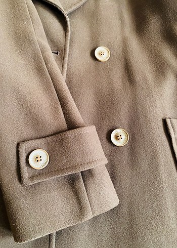 Düğmeli Kahverengi Uzun Kadın Kaban - Görsel 4