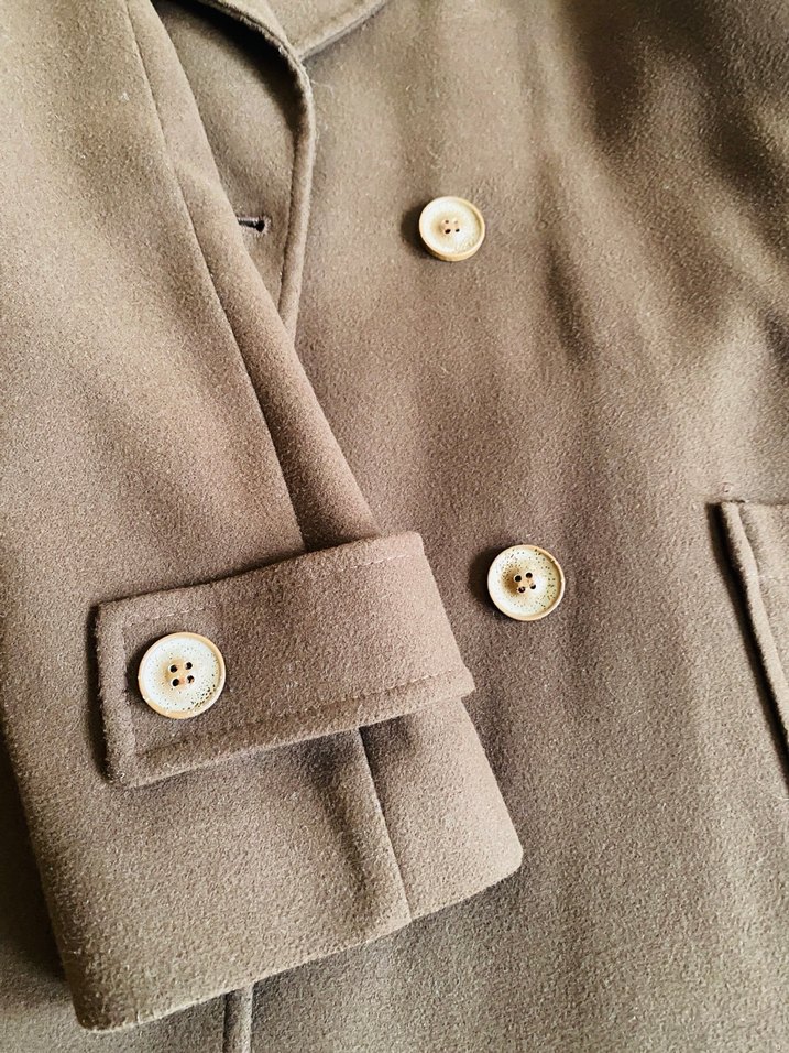 Düğmeli Kahverengi Uzun Kadın Kaban - Görsel 4