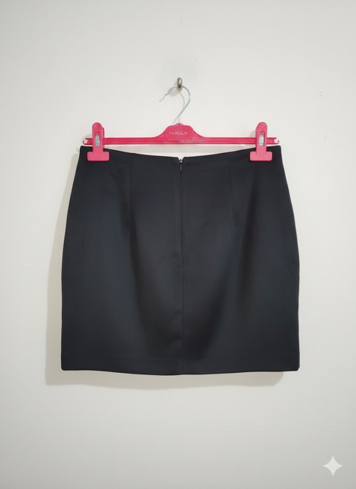 Püsküllü Siyah Mini Etek - Görsel 2